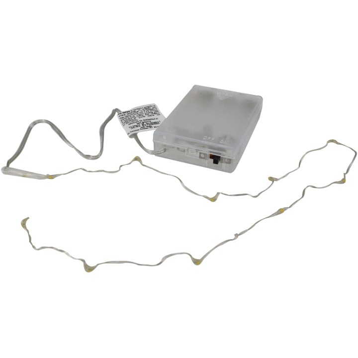 10 Micro Led a pilas luz blanca cálida