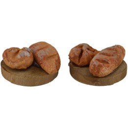 Conjunto de 2 tablas de cortar con pan Ø 1,8 cm