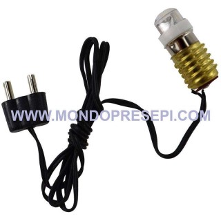 Led E10 Blanco luz cálida con portalámparas y clavija