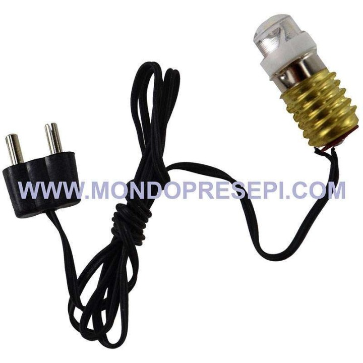 Led E10 Warm white light with lamp holder and plug