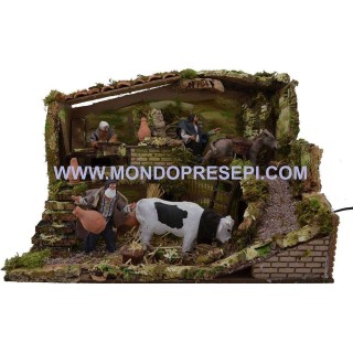 Scena presepe con 4 movimenti 11-12 cm