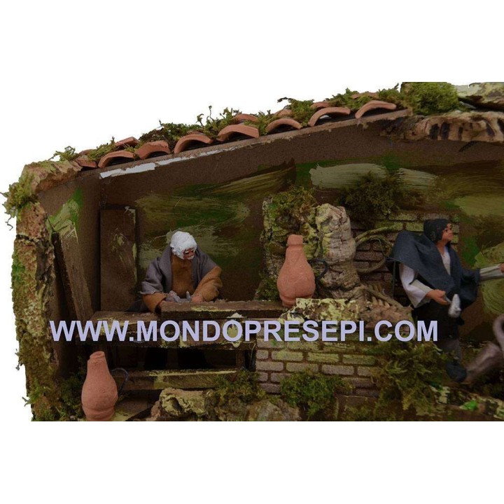 Scena presepe con 4 movimenti 11-12 cm