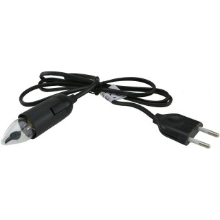 Portalámparas con cable y enchufe + lámpara fuego pesebre cm 5