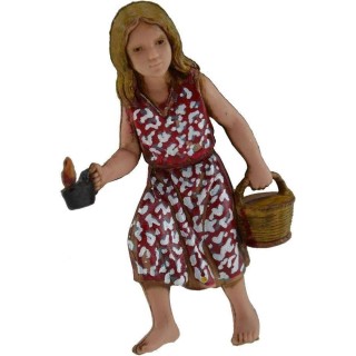 Niña con cesta y vela serie 10 cm Landi Moranduzzo