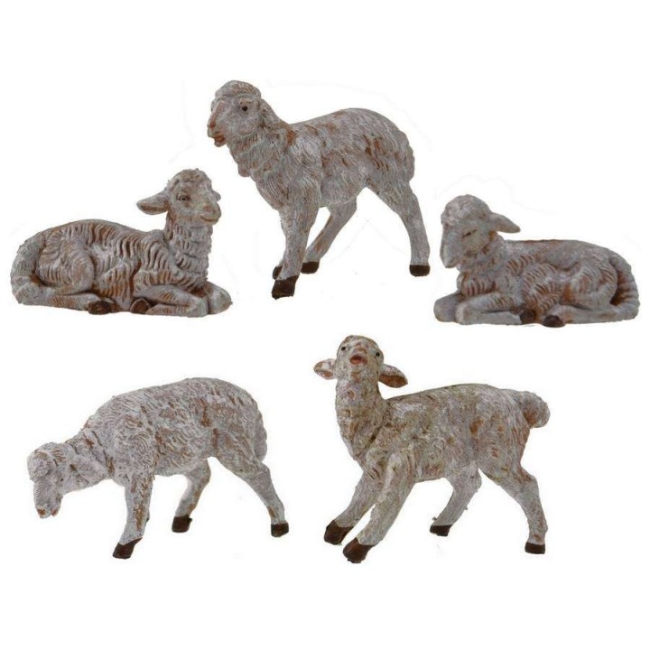 Set of 5 Fontanini sheep for statues 12 cm
