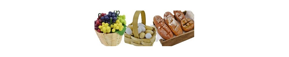 - Cestas y cajas con comida - Mundo Pesebres